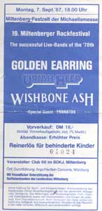 Miltenberg (Germany) September 07, 1987 show ticket